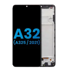 LCD Assembly With Frame (Without Finger Print Sensor) For Samsung Galaxy A32 4G (A325 / 2021) (Aftermarket: Incell) (Awesome Black)