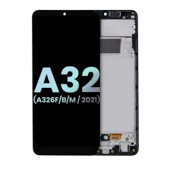 LCD Assembly With Frame For Samsung Galaxy A32 5G (A326F/B/M / 2021) (International Dual Sim Model) (Service Pack) (Awesome Black)