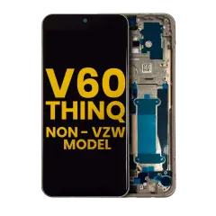 OLED Assembly With Frame For LG V60 ThinQ 5G (Non-Verizon 5G UW Frame) (Refurbished) (Classy Blue / Gold Frame)
