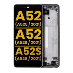 OLED Assembly With Frame For Samsung Galaxy A52 4G (A525 / 2021) / A52 5G (A526 / 2021) / A52S 5G (A528 / 2021) (Refurbished) (Awesome White)