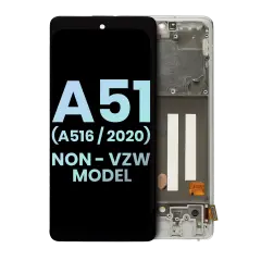 OLED Assembly With Frame For Samsung Galaxy A51 5G (A516 / 2020) (Non-Verizon 5G UW Frame) (Service Pack) (Prism Cube White)
