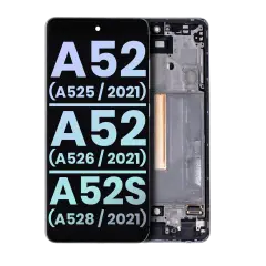 OLED Assembly With Frame For Samsung Galaxy A52 4G (A525 / 2021) / A52 5G (A526 / 2021) / A52S 5G (A528 / 2021) (Service Pack) (Awesome White)