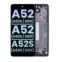 OLED Assembly With Frame For Samsung Galaxy A52 4G (A525 / 2021) / A52 5G (A526 / 2021) / A52S 5G (A528/2021) (Service Pack) (Awesome Violet)