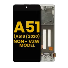 OLED Assembly With Frame For Samsung Galaxy A51 5G (A516 / 2020) (Non-Verizon 5G UW Frame) (Refurbished) (Prism Cube White)