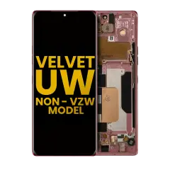 OLED Assembly With Frame For LG Velvet 5G (Non-Verizon 5G UW Frame) (Refurbished) (Red)