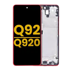 LCD Assembly With Frame For LG Q92 5G / Q920 (Refurbished) (Red)