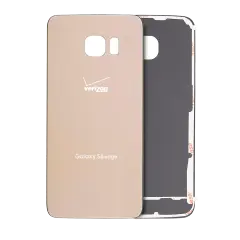 Back Cover Glass  For Samsung Galaxy S6 Edge (Verizon 4G) (Service Pack) (Gold)