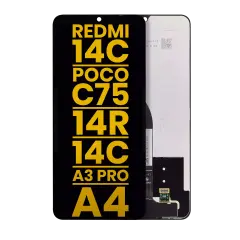 LCD Assembly Without Frame For Xiaomi Redmi 14C 4G / 14C 5G / 14R / Redmi A4 / Redmi A3 Pro / Poco C75 (Refurbished) (All Colors)