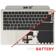 Top Case Assembly With Battery And Keyboard For MacBook Air 13" (A3113 / Mid 2024) (Starlight) (US Keyboard)