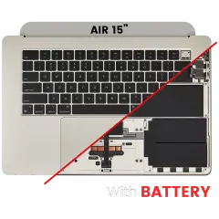 Top Case Assembly With Battery And Keyboard For MacBook Air 15" (A3114 / Mid 2024) (Starlight) (US Keyboard)