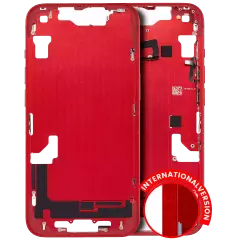 Mid-Frame Housing  W/ Small Parts For iPhone 14 (EU / Global Version) (Aftermarket Plus) (Red)