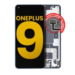 OLED Assembly With Frame For OnePlus 9 (North America) (Refurbished) (Arctic Sky)
