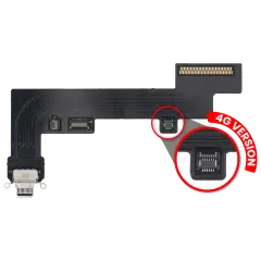Charging Port Flex Cable For iPad Air 4 / iPad Air 5 (Cellular) (Premium) (Black)