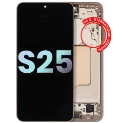 OLED Assembly With Frame For Samsung Galaxy S25 5G (US & International) (Service Pack) (Pink Gold)