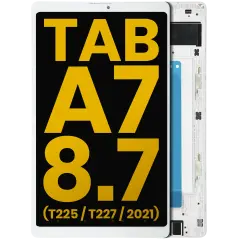 LCD Assembly With Frame For Samsung Galaxy Tab A7 Lite 8.7" (2021) (T225 / T227) (Cellular Version) (Refurbished) (White)