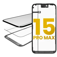 3 in 1  (Glass With OCA Pre-Installed + Frame) For iPhone 15 Pro Max (OCA Master)