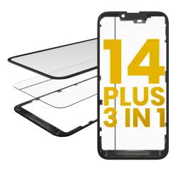 3 in 1  (Glass With OCA Pre-Installed + Frame) For iPhone 14 Plus (OCA Master)