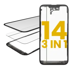 3 in 1  (Glass With OCA Pre-Installed + Frame) For iPhone 14 (OCA Master)