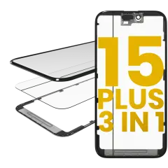3 in 1  (Glass With OCA Pre-Installed + Frame) For iPhone 15 Plus (OCA Master)