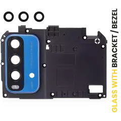 Back Camera Lens With Bracket / Bezel For Xiaomi Redmi Note 9 4G (Blue)