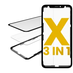 3 in 1  (Glass With OCA Pre-Installed + Frame) For iPhone X (OCA Master)