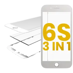3 in 1 (Front Glass + Frame + OCA Pre-Installed) For iPhone 6S (2 Pack) (White)