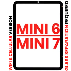 Digitizer For iPad Mini 6 (2021) / Mini 7 (2024) (WiFi / Cellular) (Glass Separation Required) (Aftermarket Plus) (All Colors)