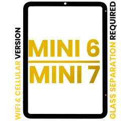 Front Glass For iPad Mini 6 (2021) / Mini 7 (2024) (Glass Separation Required) (WiFi / Cellular) (Premium) (All Colors)