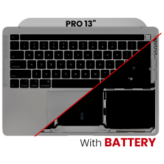 Top Case Assembly With Battery And Keyboard For MacBook Pro 13" A2338 (2020)  / (Used OEM Pull: Grade A) (US Keyboard) (Space Gray)