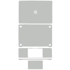 4in1 (Top, Bottom, Keyboard, Trackpad) Skin For MacBook Pro 13"A2289 (2020) (Silver)