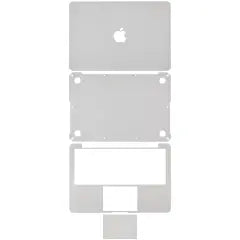 4in1 (Top, Bottom, Keyboard, Trackpad) Skin For Macbook Pro 13" A1502 (2015) / A1425 (2012-2013) (Silver)