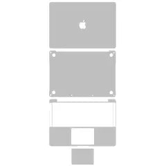 4in1 (Top, Bottom, Keyboard, Trackpad) Skin For MacBook Pro 13"A1708 (2016) (Silver)