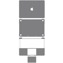 4in1 (Top, Bottom, Keyboard, Trackpad) Skin For MacBook Pro 13"A1708 (2016) (Space Gray)