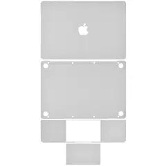 4in1 (Top, Bottom, Keyboard, Trackpad) Skin For MacBook 12"A1534 (2015-2017) (Silver)