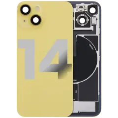 Back Glass w/ MagSafe Magnet & NFC & Flashlight Flex For iPhone 14 (Used OEM Pull: Grade B) (Yellow)