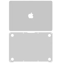 2 in 1 (Top and Bottom) Skin For  MacBook 12" A1534 (2015-2017) (Silver)