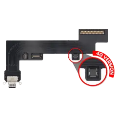 Charging Port Flex Cable For iPad Air 4 / iPad Air 5 (Cellular) (Aftermarket Plus) (Black)