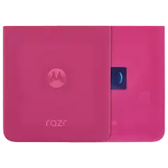 Back Cover Glass For Motorola Razr Plus / Razr 50 Ultra (XT2451 / 2024) / Razr Plus 2025 (XT2557 / 2025) (Genuine OEM) (Hot Pink)