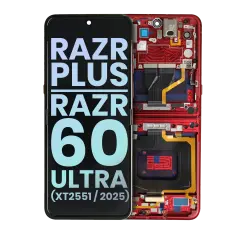 Main OLED Assembly For Motorola Razr Plus / Razr 60 Ultra (XT2551 / 2025) (Genuine OEM) (Rio Red) 