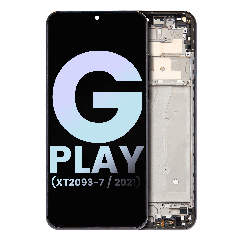 LCD Assembly With Frame For Motorola Moto G Play (XT2093-7 / 2021) (Genuine OEM) (Flash Gray)
