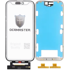 4 in 1 Short Flex (Digitizer Touch With Glass + OCA + Frame Pre-installed) For iPhone 15 Pro (OCA Master)