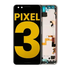 OLED Assembly With Frame For Google Pixel 3 (Refurbished) (Clearly White)