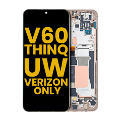 OLED Assembly With Frame For LG V60 ThinQ 5G UW (Verizon Model) (Refurbished) (Classy Blue / Gold Frame)