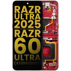 OLED Assembly With Frame For Motorola Razr Ultra 2025 (XT2551 / 2025) / Razr 60 Ultra (XT2551 / 2025) (Refurbished) (Rio Red)