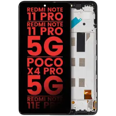 OLED Assembly With Frame For Xiaomi Redmi Note 11 Pro / Note 11 Pro 5G / Xiaomi Poco X4 Pro 5G / Redmi Note 11E Pro (Aftermarket Plus) (All Colors)