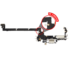 Charging Port Flex Cable For iPhone 17 Pro (Premium) (US Version) (Silver)