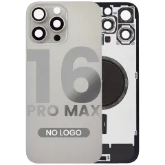 Back Glass w/ MagSafe Magnet For iPhone 16 Pro Max (Aftermarket) (Natural Titanium) (No Logo)