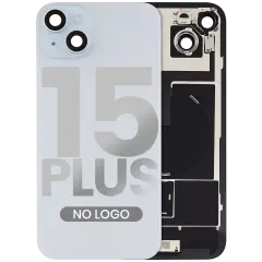 Back Glass w/ MagSafe Magnet & NFC & Flashlight Flex For iPhone 15 Plus (Aftermarket) (Blue) (No Logo)