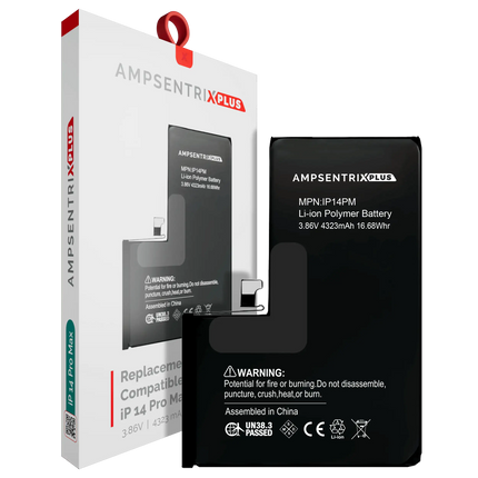 Battery | for: iPhone 14 Pro Max | AmpSentrix Plus (No Message)