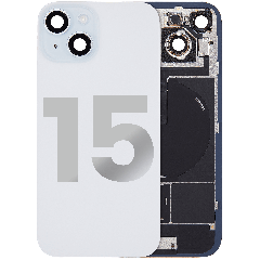 Back Glass w/ MagSafe Magnet & NFC & Flashlight Flex For iPhone 15 (Used OEM Pull: Grade C) (Blue)